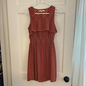 Ya Los Angeles Red Chevron Midi Dress